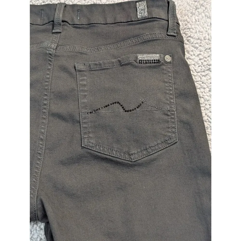 7 for All Mankind Jeans Women's 29 Black Aubrey b(air) High Rise Skinny(0620)